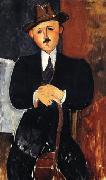 Amedeo Modigliani Seated man with a cane oil
